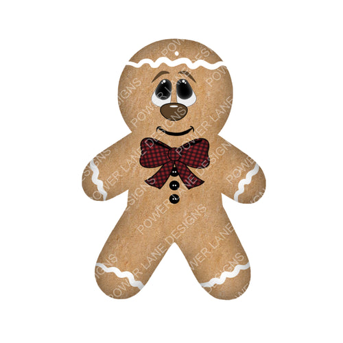 Cute Gingerbread Couple Christmas Ornament Sublimation Design - Instant Download