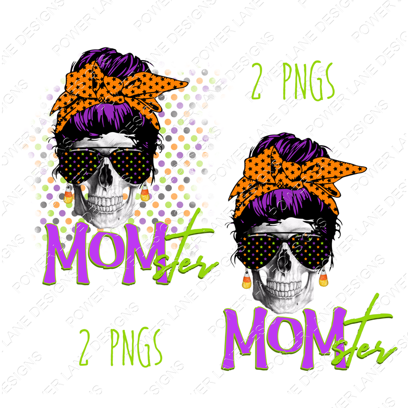 Momster Skull, Mom Skeleton Head Halloween Design, Sublimation Designs, Sublimation, PNG, Instant Digital Sublimation Download