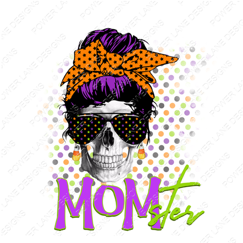 Momster Skull, Mom Skeleton Head Halloween Design, Sublimation Designs, Sublimation, PNG, Instant Digital Sublimation Download