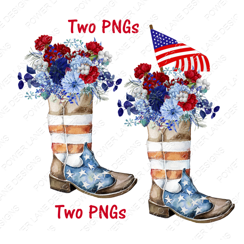 American Flag Boots - Fourth of July - 4th of July  - Digital Download - Sublimation Design