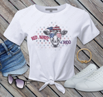 Red White and Moo - Patriotic - Fourth of July - 4th of July  - Digital Download - Sublimation Design