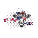 Red White and Moo - Patriotic - Fourth of July - 4th of July  - Digital Download - Sublimation Design