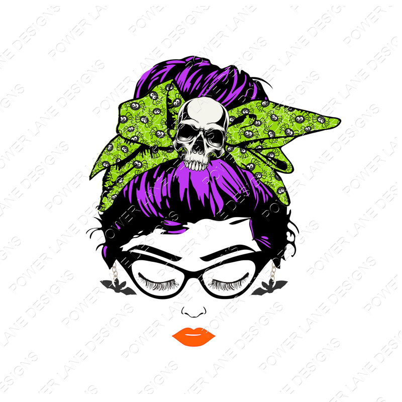 Spooky Mama with Skull Bandana Halloween Design, Sublimation Designs, Sublimation, PNG, Instant Digital Sublimation Download