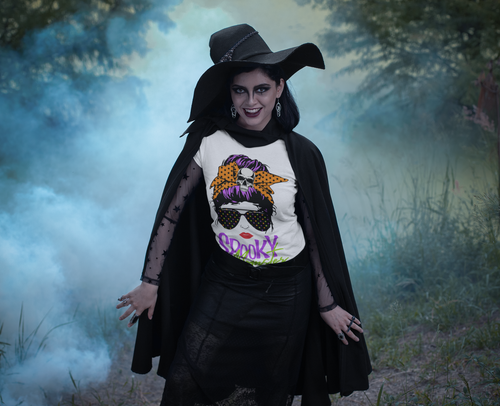 Spooky Momster with Skull Bandana Halloween Design, Sublimation Designs, Sublimation, PNG, Instant Digital Sublimation Download