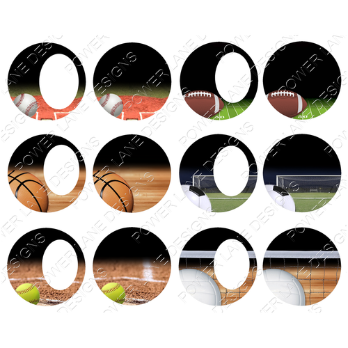 Sports Photo Ornament Bundle 01 - Six Front/Back Variations (12 Designs Total) - Christmas Ornament Sublimation Design