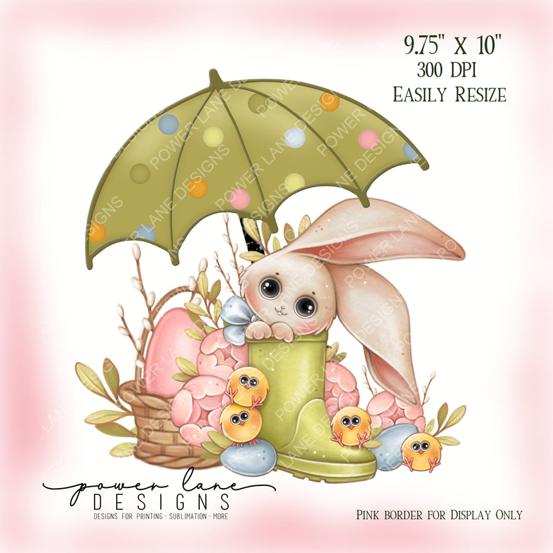 Spring Bunny and Peeps Sublimation Design, PNG, Instant Download